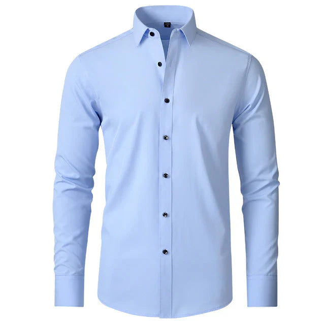 Heren Overhemd Lange Mouw Stretch Kreukvrij Casual Zakelijk
