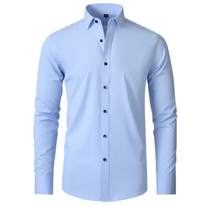 Heren Overhemd Lange Mouw Stretch Kreukvrij Casual Zakelijk