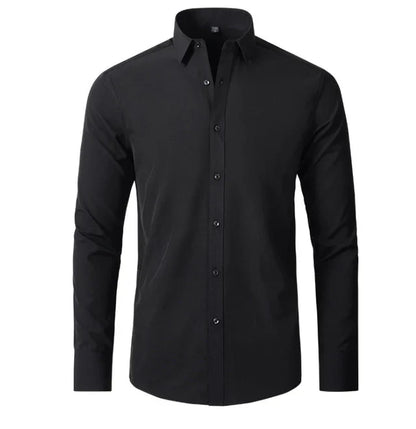 Heren Overhemd Lange Mouw Stretch Kreukvrij Casual Zakelijk