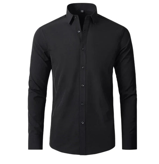 Heren Overhemd Lange Mouw Stretch Kreukvrij Casual Zakelijk