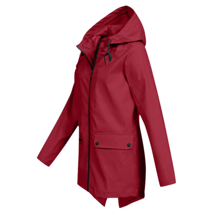 Jolenne – Dames Regenjas Waterdicht Met Verstelbare Capuchon en Elegante Look