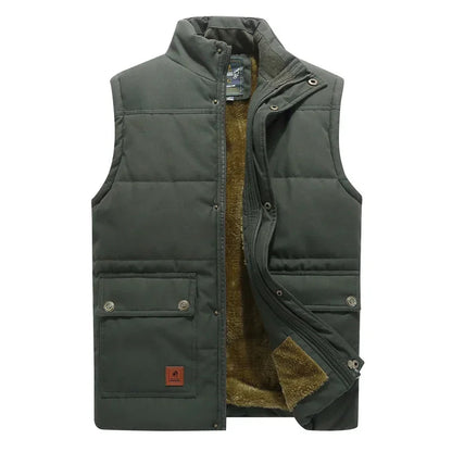 Heren Bodywarmer Gevoerd Gilet met Rits Heren Vest Casual