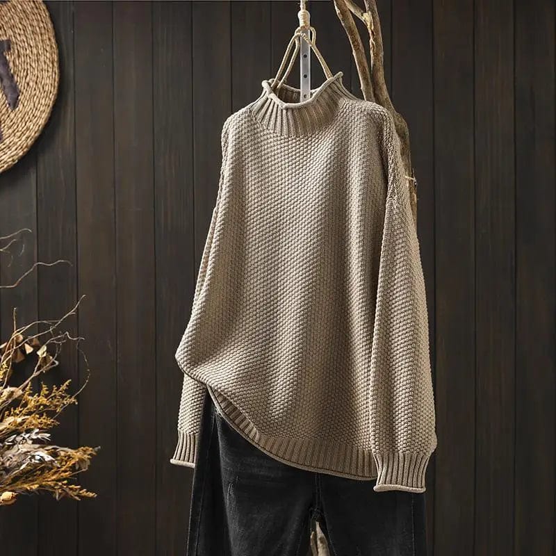 Amelora - Losvallende Coltrui Met Elegante Valt en Comfortabele Hoge Kraag