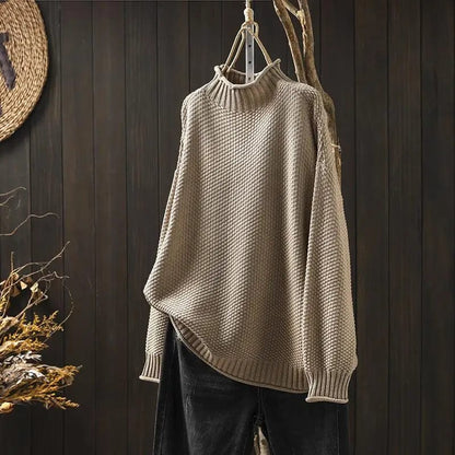 Amelora - Losvallende Coltrui Met Elegante Valt en Comfortabele Hoge Kraag