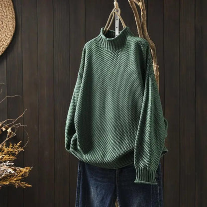 Amelora - Losvallende Coltrui Met Elegante Valt en Comfortabele Hoge Kraag