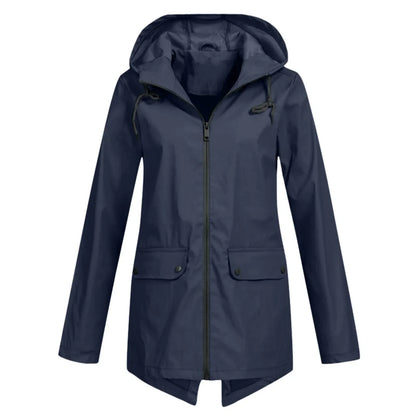 Jolenne – Dames Regenjas Waterdicht Met Verstelbare Capuchon en Elegante Look