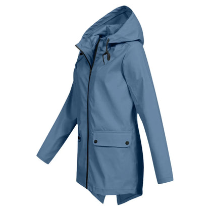 Jolenne – Dames Regenjas Waterdicht Met Verstelbare Capuchon en Elegante Look
