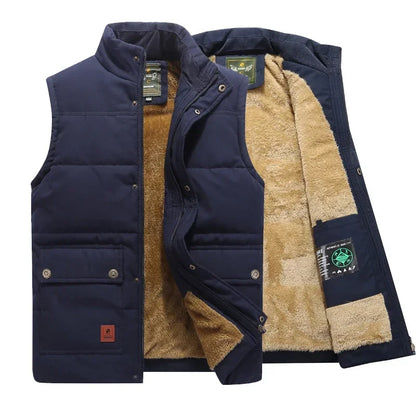 Heren Bodywarmer Gevoerd Gilet met Rits Heren Vest Casual