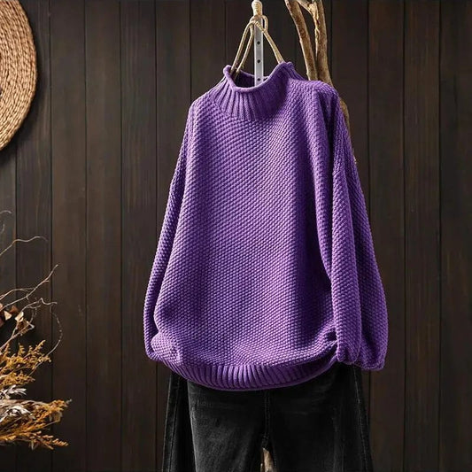 Amelora - Losvallende Coltrui Met Elegante Valt en Comfortabele Hoge Kraag