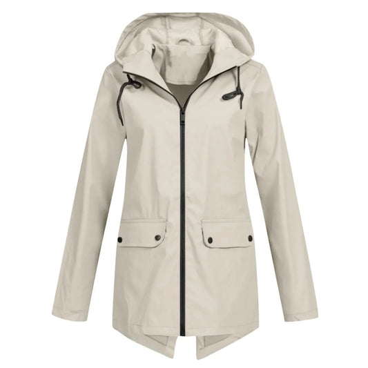 Jolenne – Dames Regenjas Waterdicht Met Verstelbare Capuchon en Elegante Look