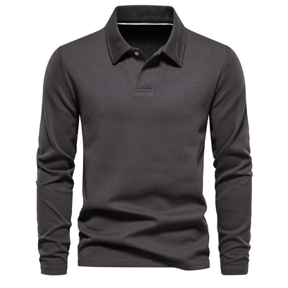 Heren Polo Shirt Lange Mouw Casual Poloshirt Heren Slim Fit