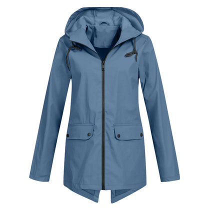 Jolenne – Dames Regenjas Waterdicht Met Verstelbare Capuchon en Elegante Look