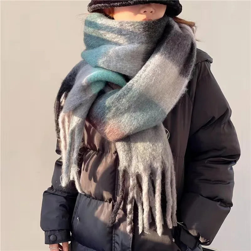 Dames Warme Sjaal Winter – Grote Gekleurde Sjaal Dames