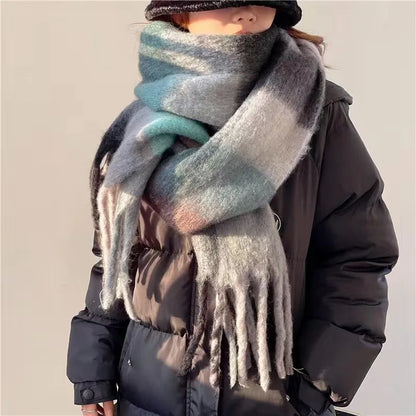 Dames Warme Sjaal Winter – Grote Gekleurde Sjaal Dames