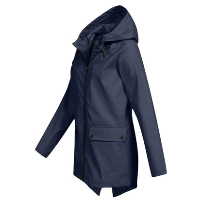 Jolenne – Dames Regenjas Waterdicht Met Verstelbare Capuchon en Elegante Look