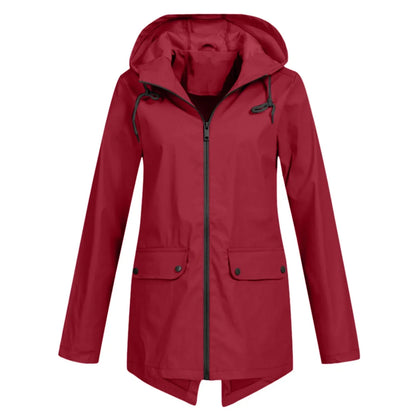 Jolenne – Dames Regenjas Waterdicht Met Verstelbare Capuchon en Elegante Look