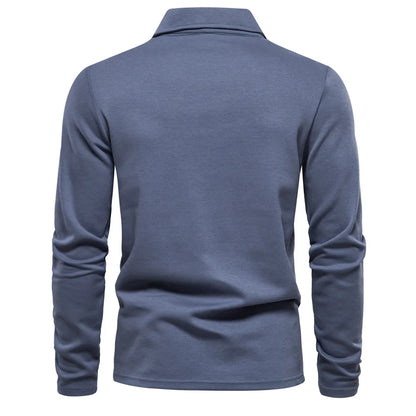 Heren Polo Shirt Lange Mouw Casual Poloshirt Heren Slim Fit