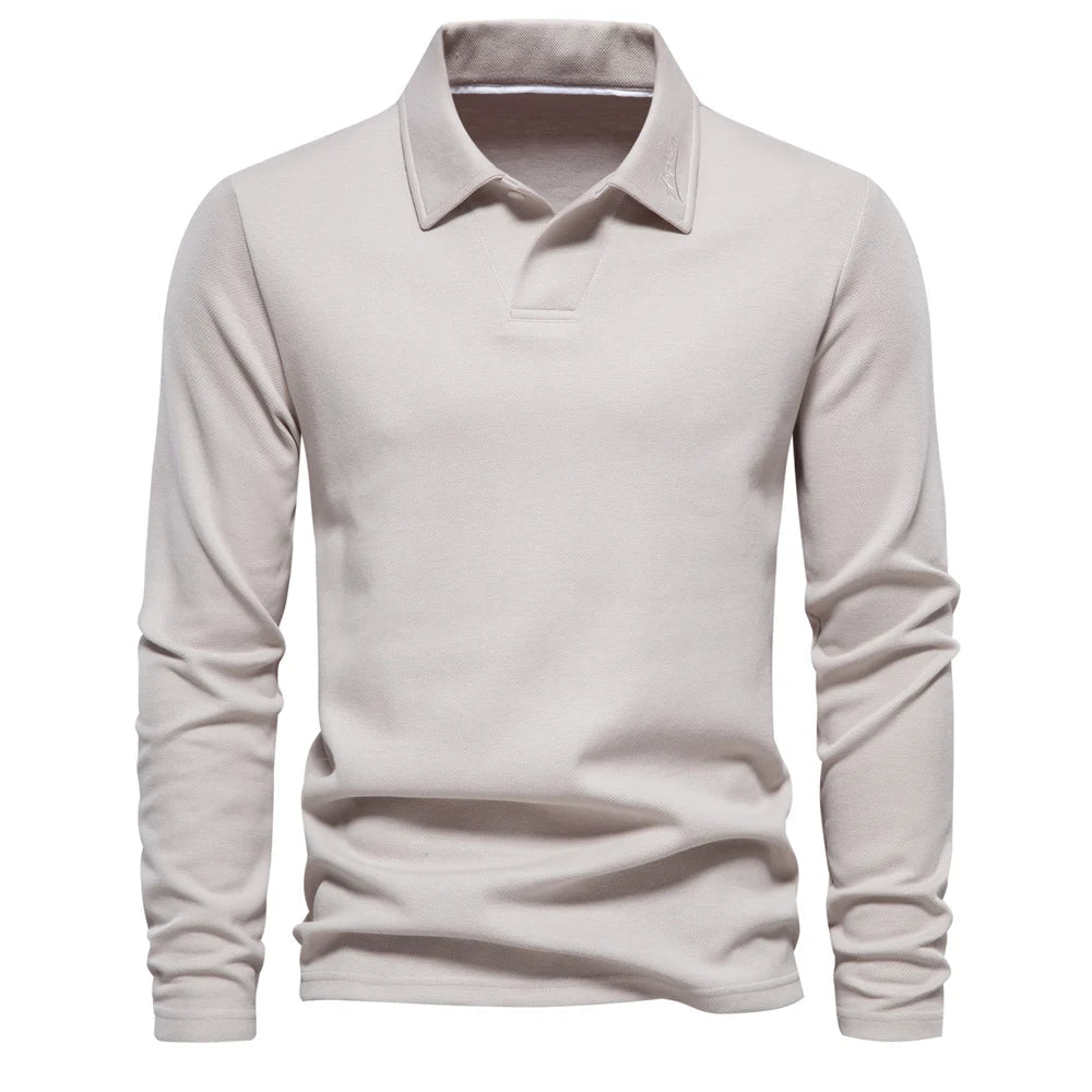 Heren Polo Shirt Lange Mouw Casual Poloshirt Heren Slim Fit