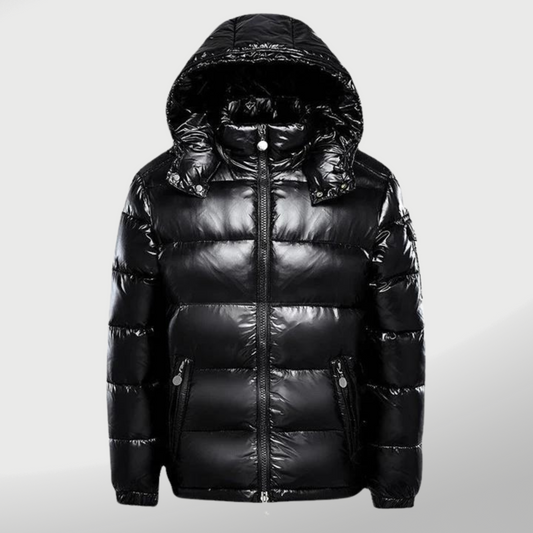 Kaelvor – Heren Winterjas Gewatteerd Glanzend Met Capuchon Stijlvol Warm