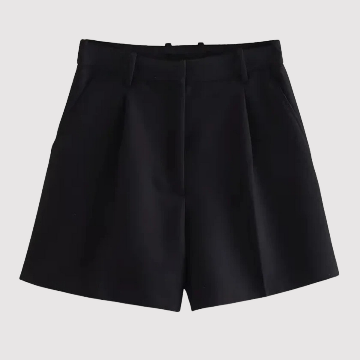 Dames Shorts met Hoge Taille - Geplooid met Riemlussen