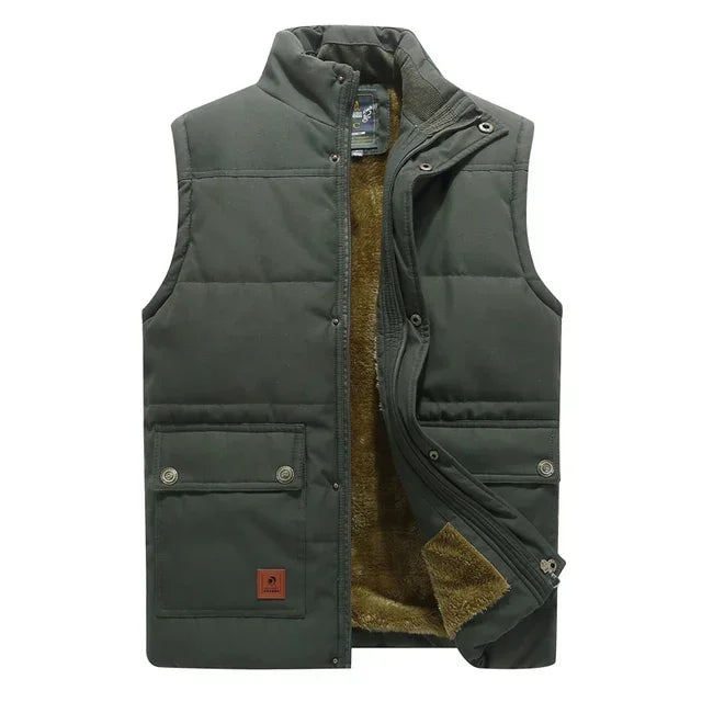 Heren Bodywarmer Gevoerd Gilet met Rits Heren Vest Casual