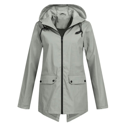 Jolenne – Dames Regenjas Waterdicht Met Verstelbare Capuchon en Elegante Look