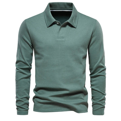 Heren Polo Shirt Lange Mouw Casual Poloshirt Heren Slim Fit