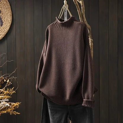 Amelora - Losvallende Coltrui Met Elegante Valt en Comfortabele Hoge Kraag