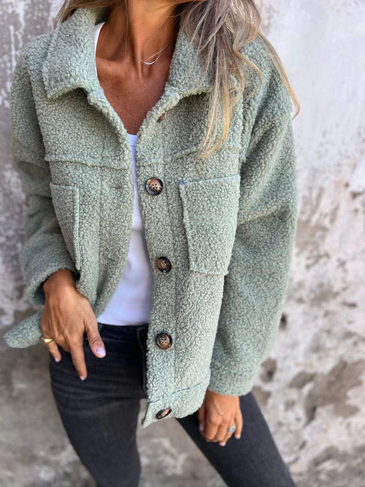 Lucenzo – Korte Dames Jas Met Revers Casual Chic Stijlvol