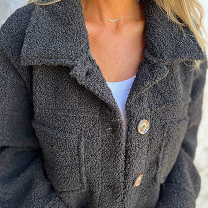 Lucenzo – Korte Dames Jas Met Revers Casual Chic Stijlvol