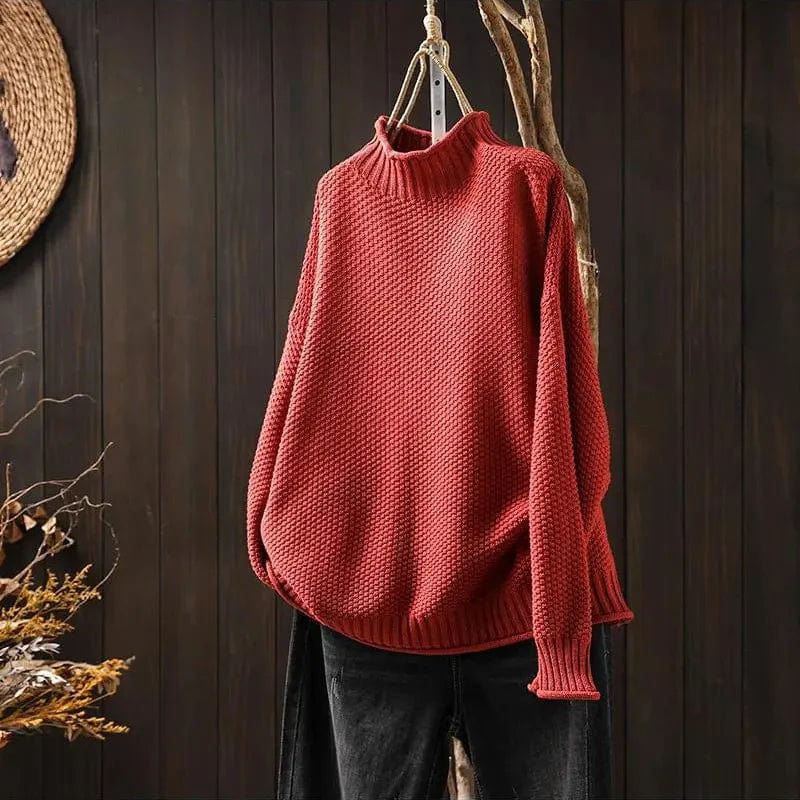 Amelora - Losvallende Coltrui Met Elegante Valt en Comfortabele Hoge Kraag