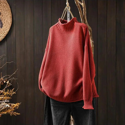 Amelora - Losvallende Coltrui Met Elegante Valt en Comfortabele Hoge Kraag