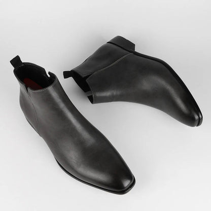 Heren Retro Laarzen Met Rits – Klassiek Model Met Stevige Zool