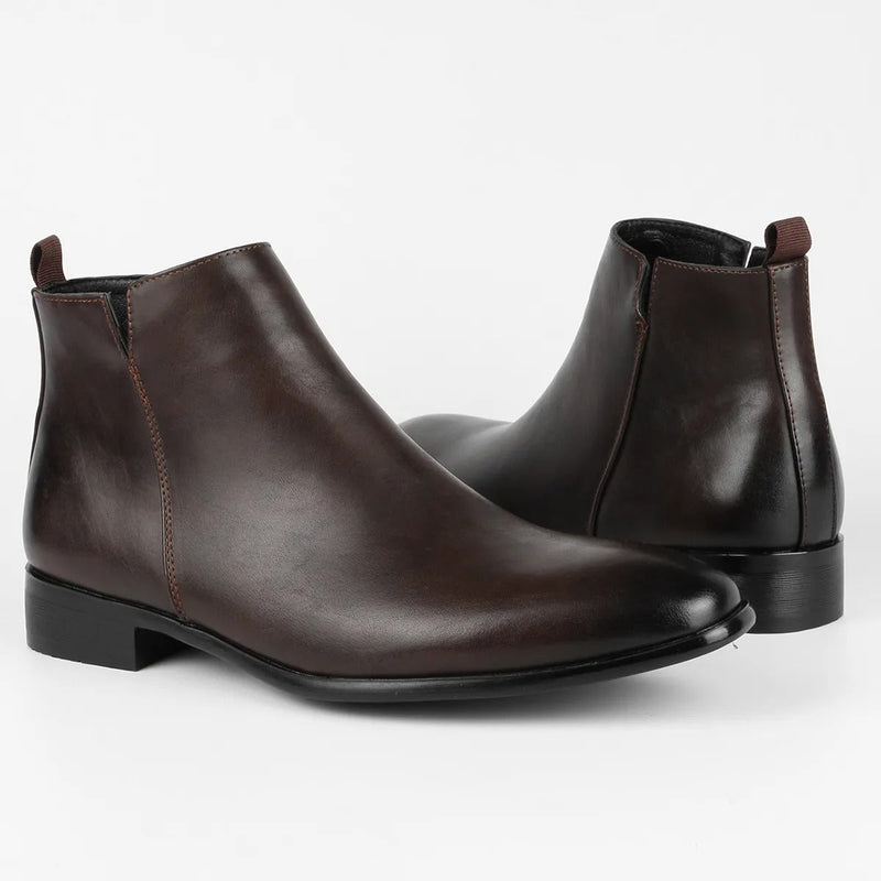Heren Retro Laarzen Met Rits – Klassiek Model Met Stevige Zool