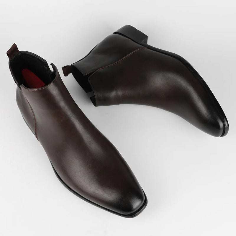 Heren Retro Laarzen Met Rits – Klassiek Model Met Stevige Zool