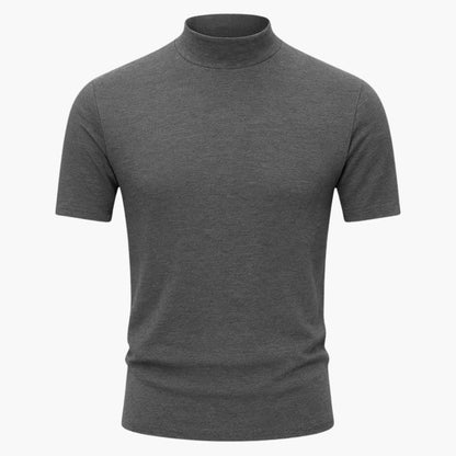 Lars – Heren T-Shirt Slim Fit Coltrui Korte Mouwen Basic Shirt Heren