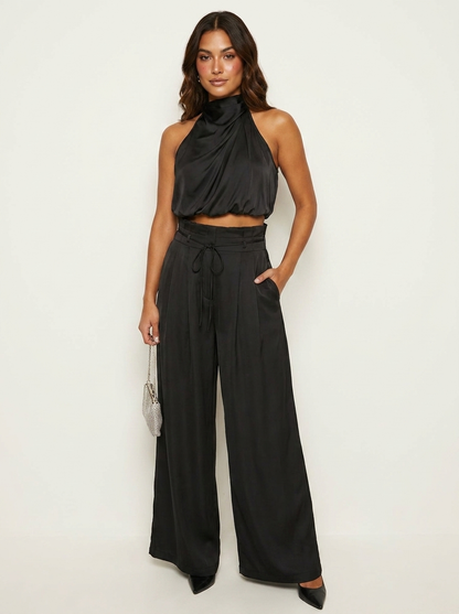Tweedelige Set - Haltertop met Wijde Broek