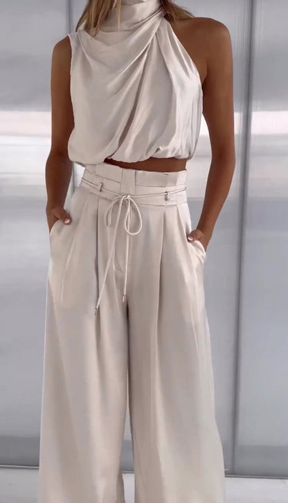 Tweedelige Set - Haltertop met Wijde Broek