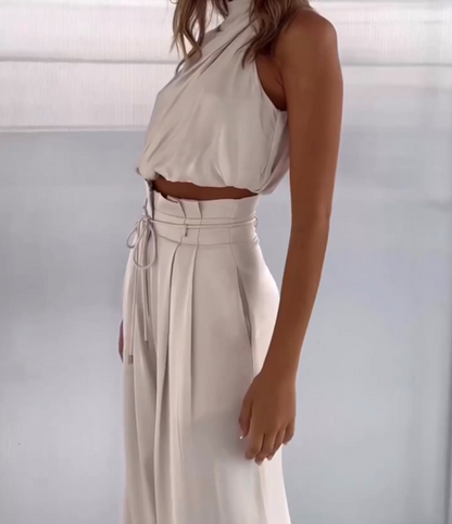 Tweedelige Set - Haltertop met Wijde Broek