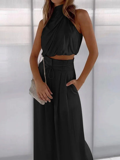 Tweedelige Set - Haltertop met Wijde Broek