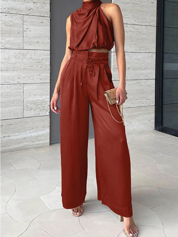 Tweedelige Set - Haltertop met Wijde Broek
