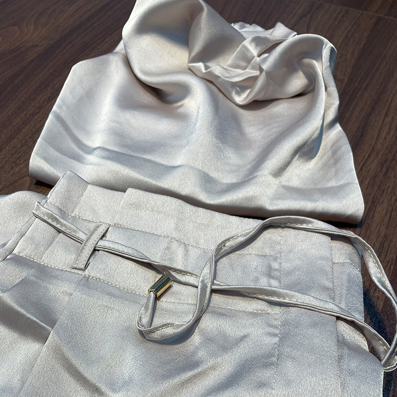 Tweedelige Set - Haltertop met Wijde Broek