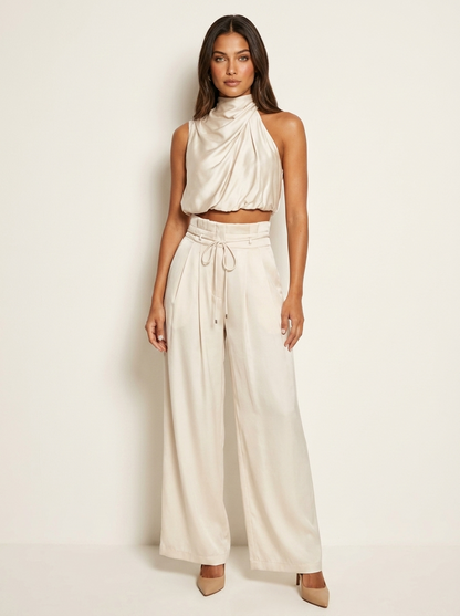 Tweedelige Set - Haltertop met Wijde Broek
