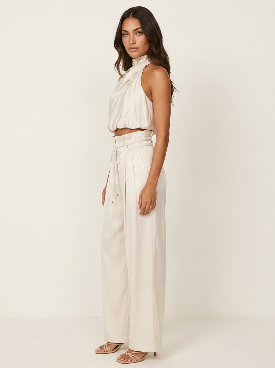 Tweedelige Set - Haltertop met Wijde Broek