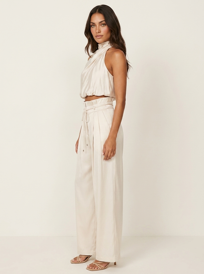 Tweedelige Set - Haltertop met Wijde Broek