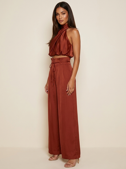 Tweedelige Set - Haltertop met Wijde Broek