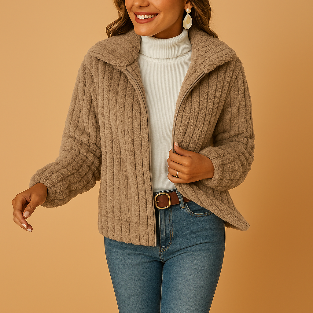Soraya – Dames Fleece Vest Lang Met Opstaande Kraag