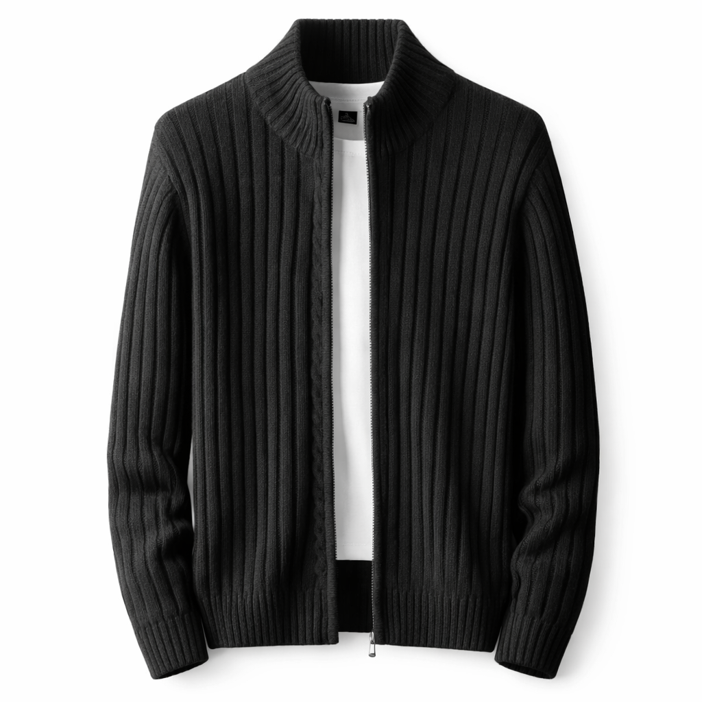 Heren Vest met Rits - Opstaande Kraag Slim Fit