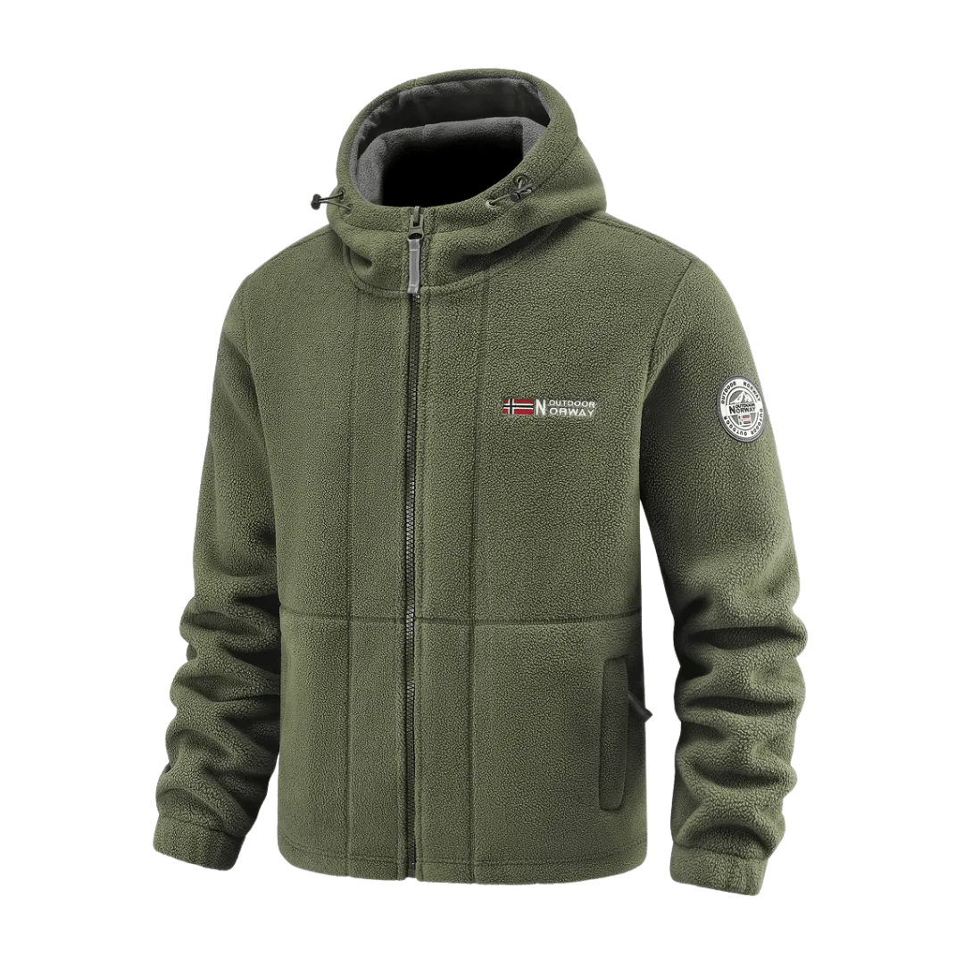 Heren Winddicht Fleece Jack met Capuchon - Gevoerd Fleecevest met Rits