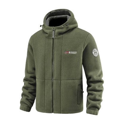 Heren Winddicht Fleece Jack met Capuchon - Gevoerd Fleecevest met Rits